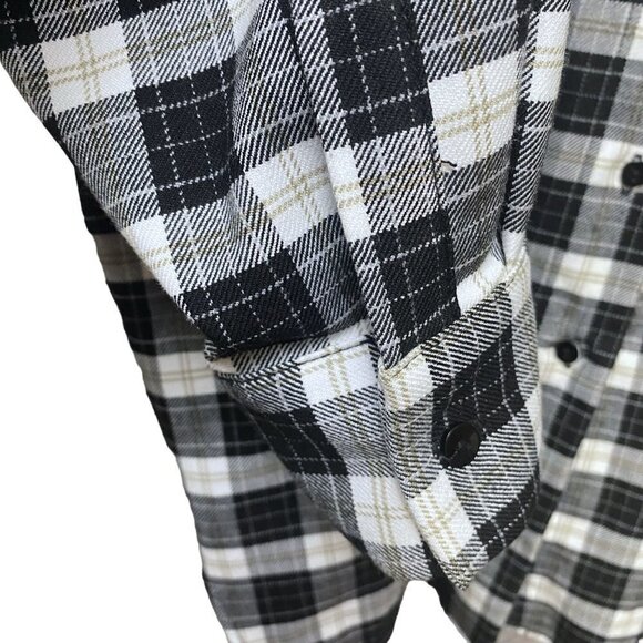 ZARA Oversized Plaid Shirt Size XS  Black Check Button Up Shacket NWOT - Picture 10 of 10